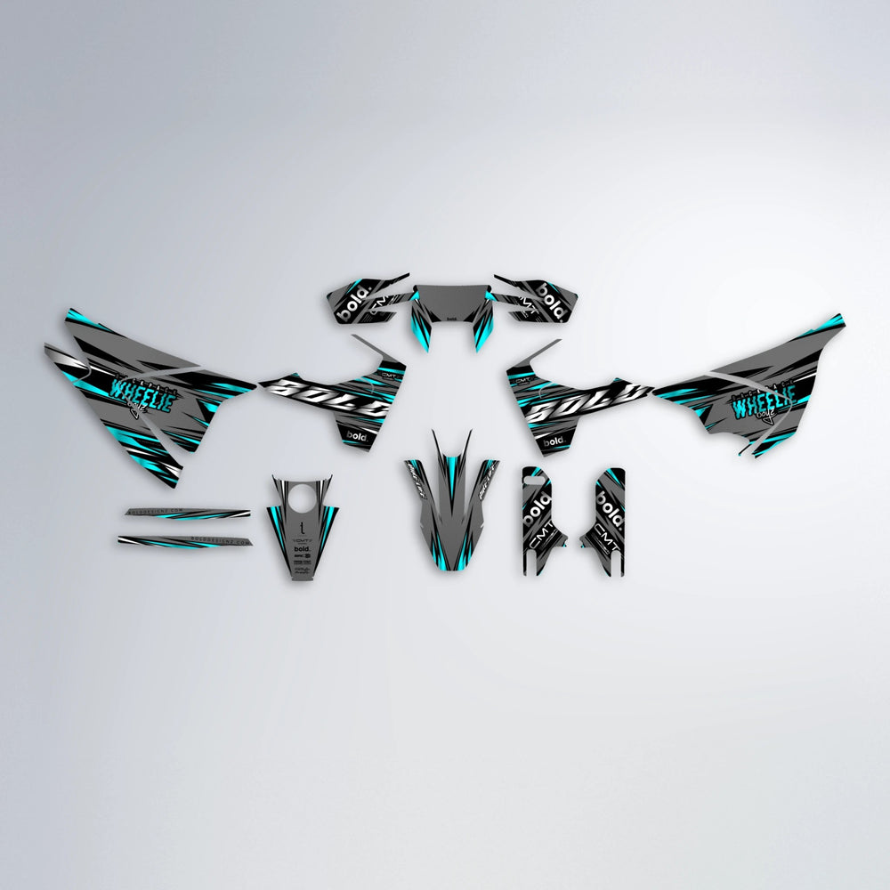 KLING Husqvarna 701 graphics kit parts layout in Teal
