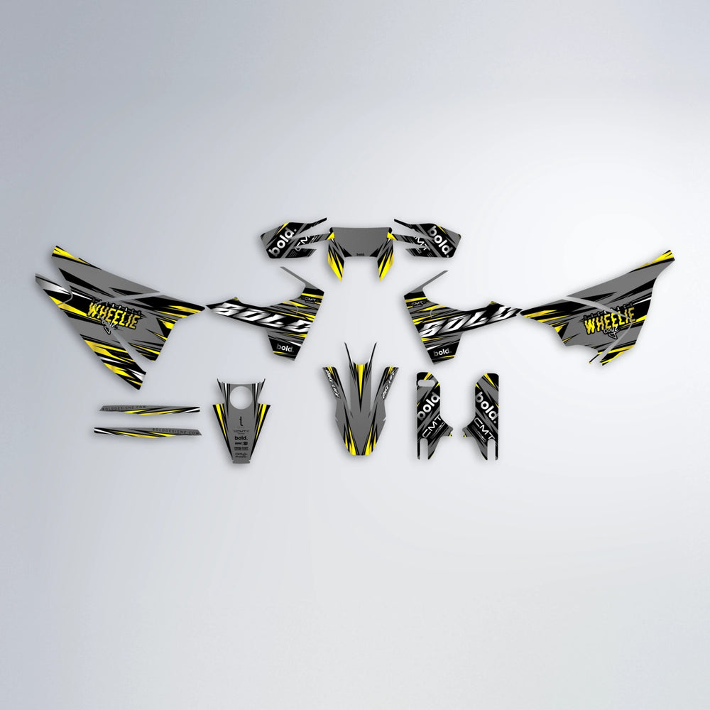 KLING Husqvarna 701 graphics kit parts layout in Yellow