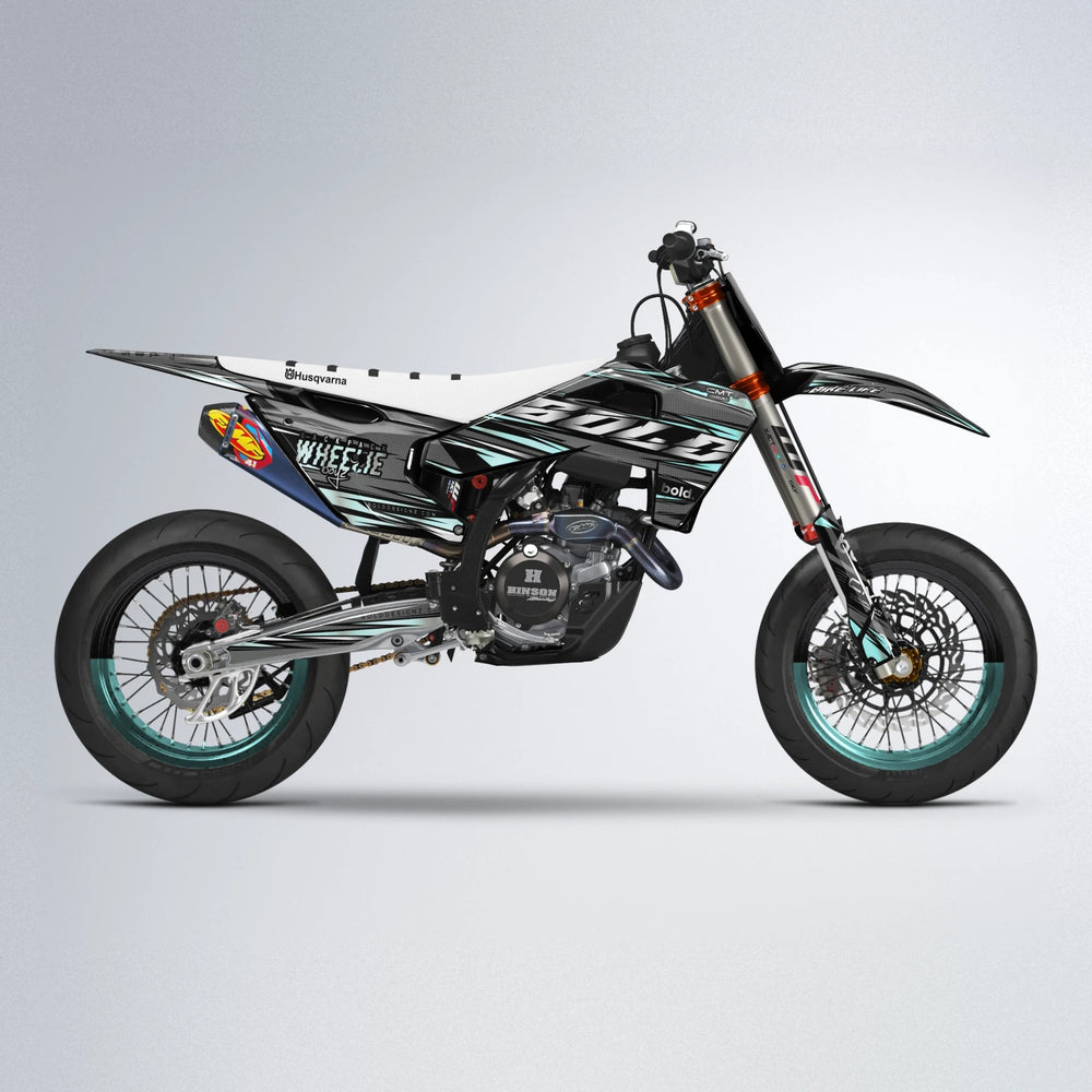 KLING Husqvarna FE/TE supermoto graphics kit in Mint