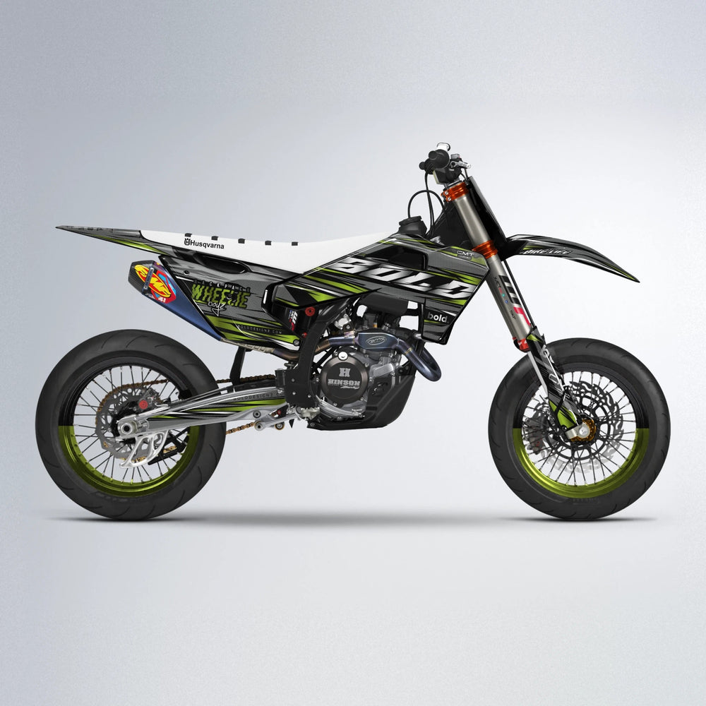 KLING Husqvarna FE/TE supermoto graphics kit in Olive