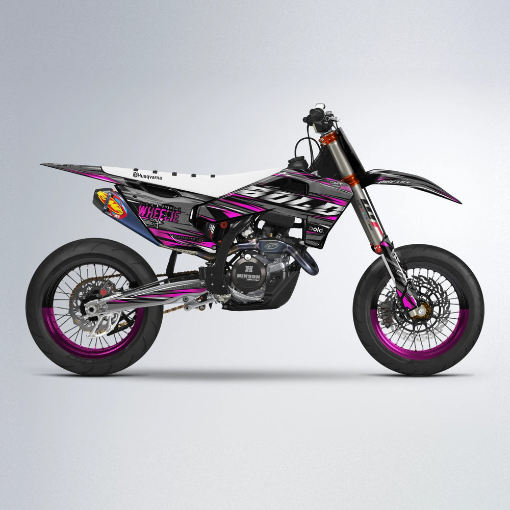 KLING Husqvarna FE/TE supermoto graphics kit in Pink
