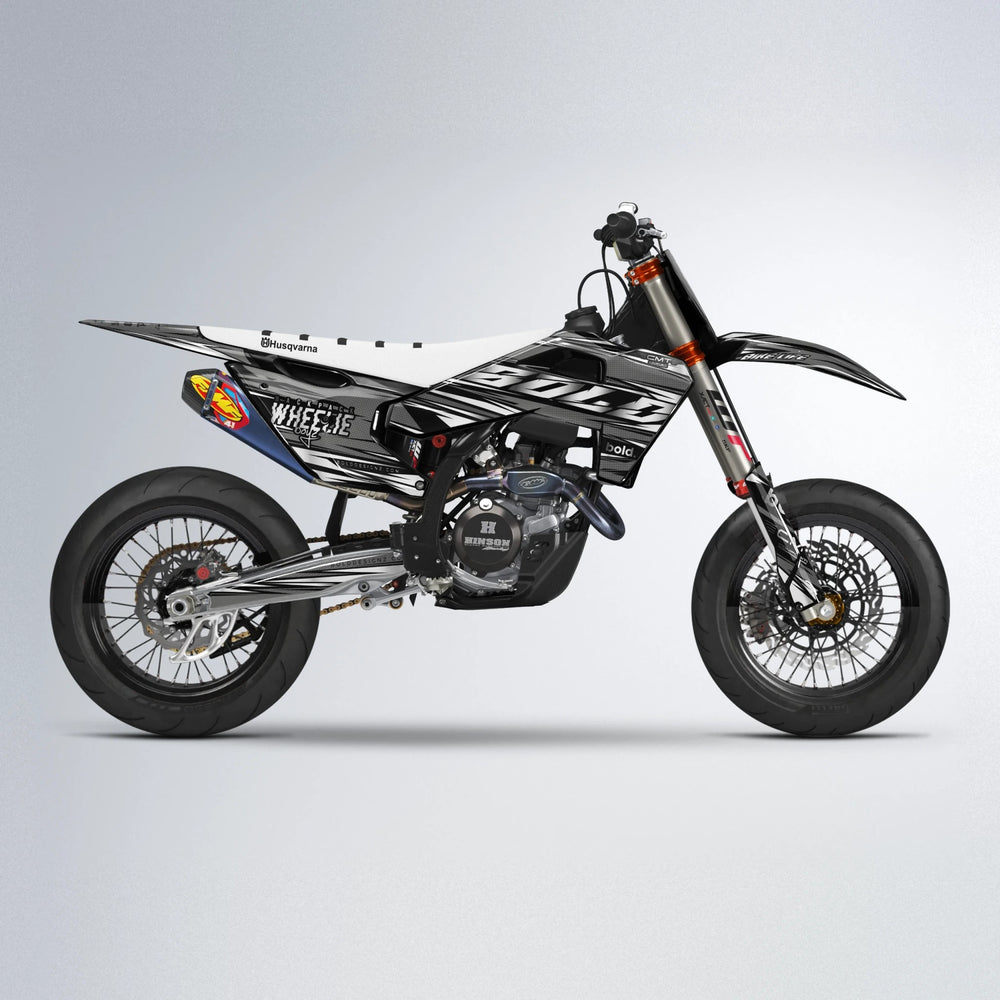 KLING Husqvarna FE/TE supermoto graphics kit in White