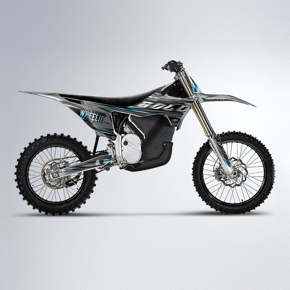 KLING Stark Varg MX motocross graphics kit in Light Blue & White