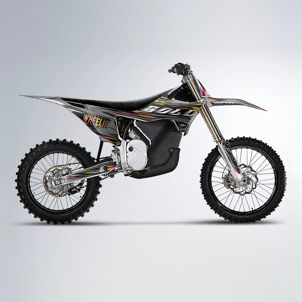 KLING Stark Varg MX motocross graphics kit in Pink & Yellow