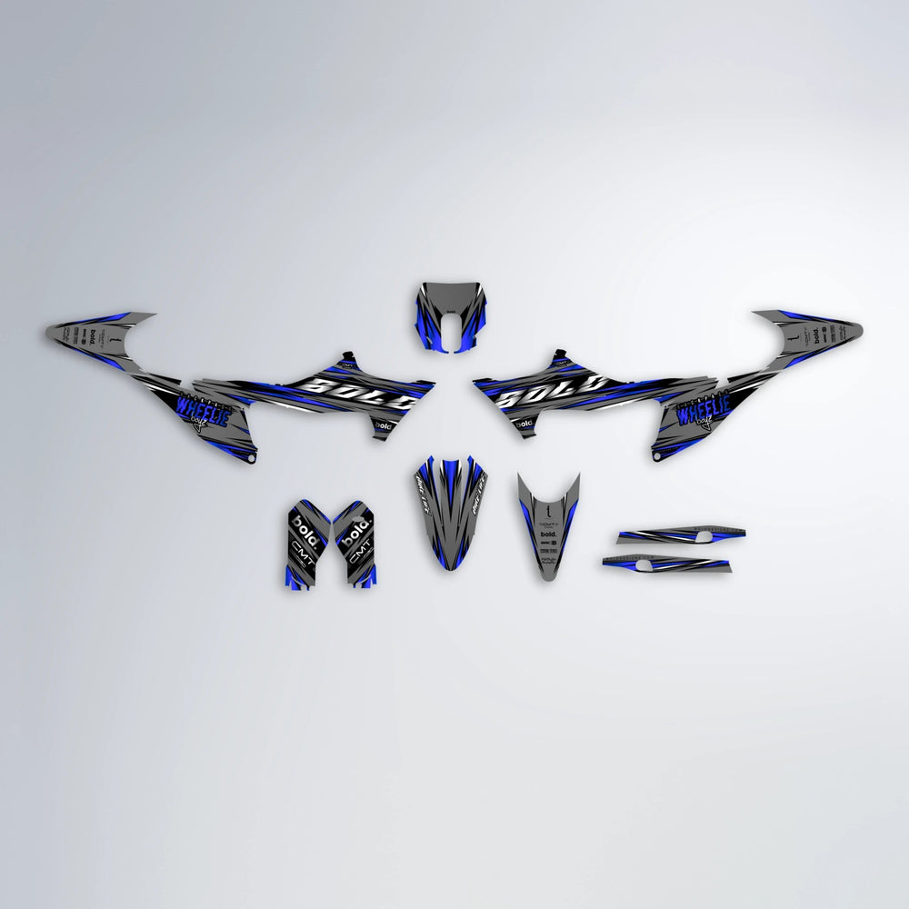 KLING Stark Varg SM graphics kit parts layout in Blue