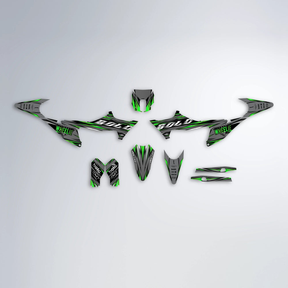 KLING Stark Varg SM graphics kit parts layout in Green