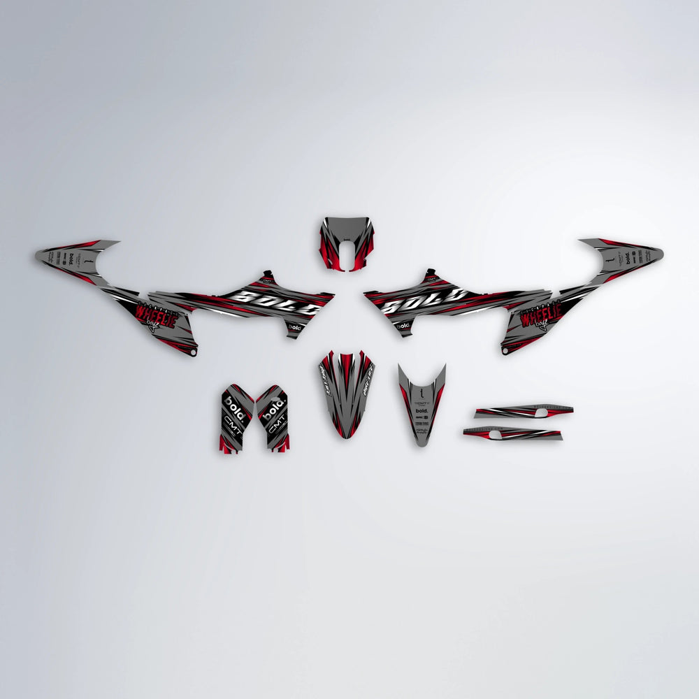 KLING Stark Varg SM graphics kit parts layout in Red