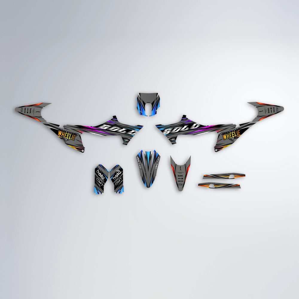 KLING Stark Varg SM graphics kit parts layout in Sunset Fade