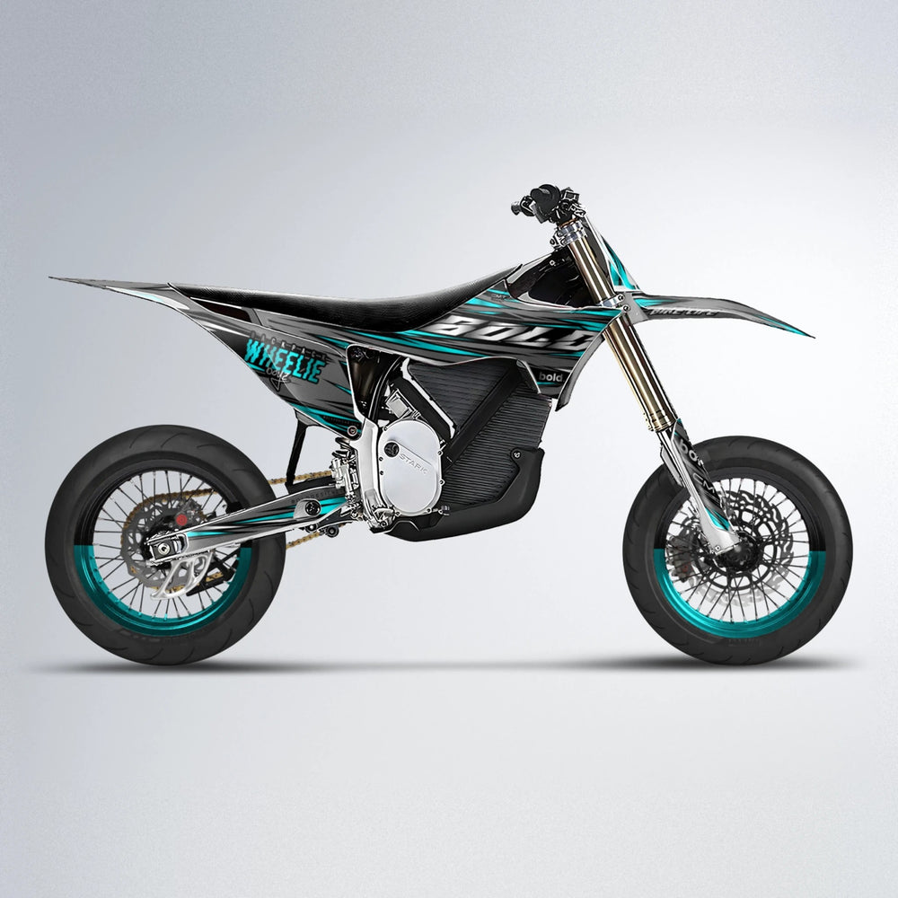 KLING Stark Varg SM supermoto graphics kit in Teal