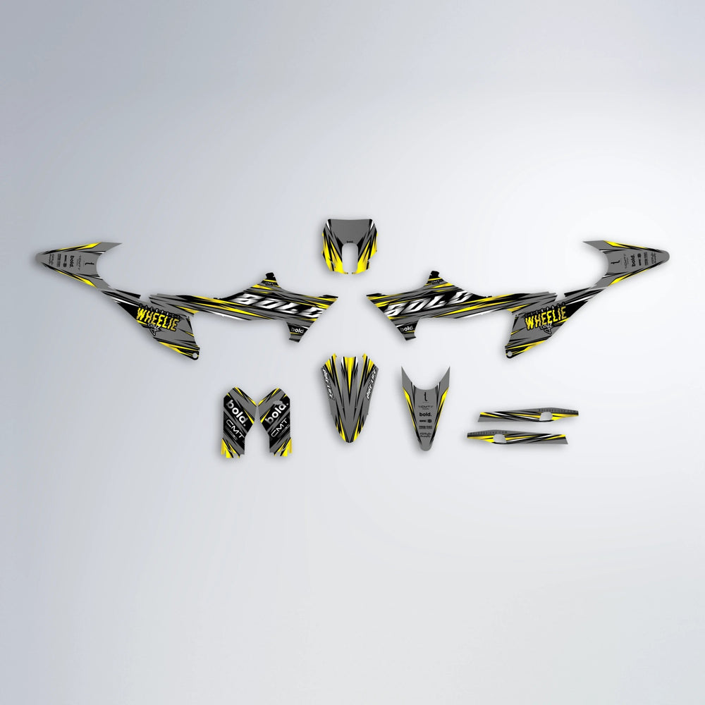 KLING Stark Varg SM graphics kit parts layout in Yellow