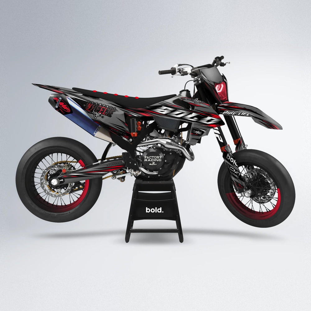 KLING supermoto graphics kit in Black & Red