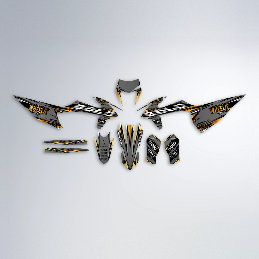 KLING graphics kit parts layout in Gold Chrome