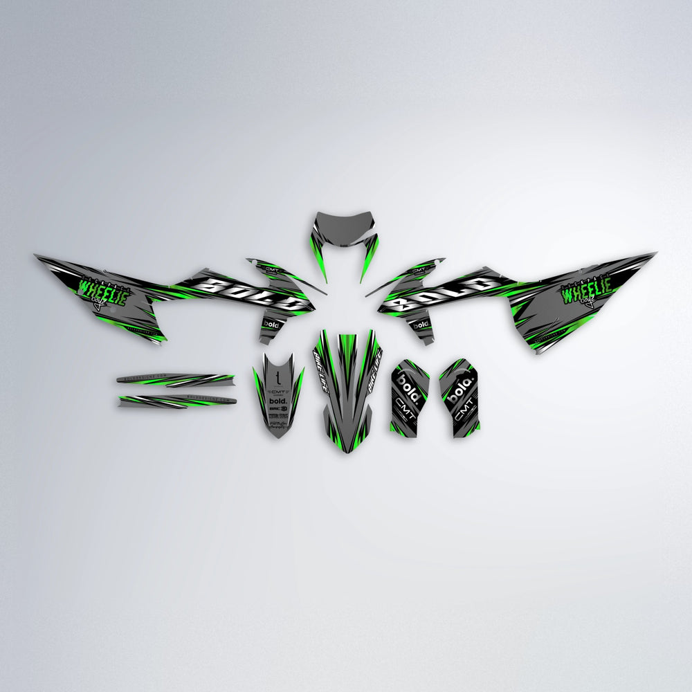 KLING graphics kit parts layout in Green