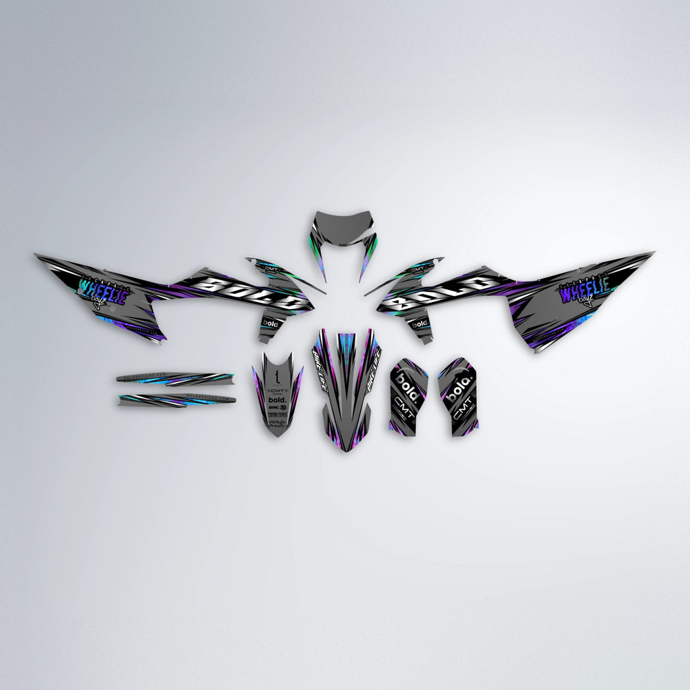 KLING graphics kit parts layout in Purple Holo