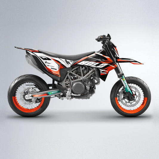 KODE KTM SMC 690 supermoto graphics kit in Orange