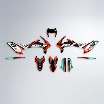 KODE KTM SMC 690 graphics kit parts layout in Orange