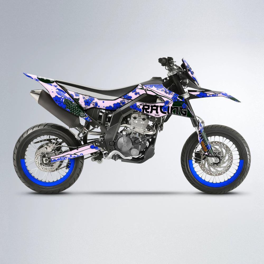 KOI Aprilia SX 125 supermoto graphics kit in Blue