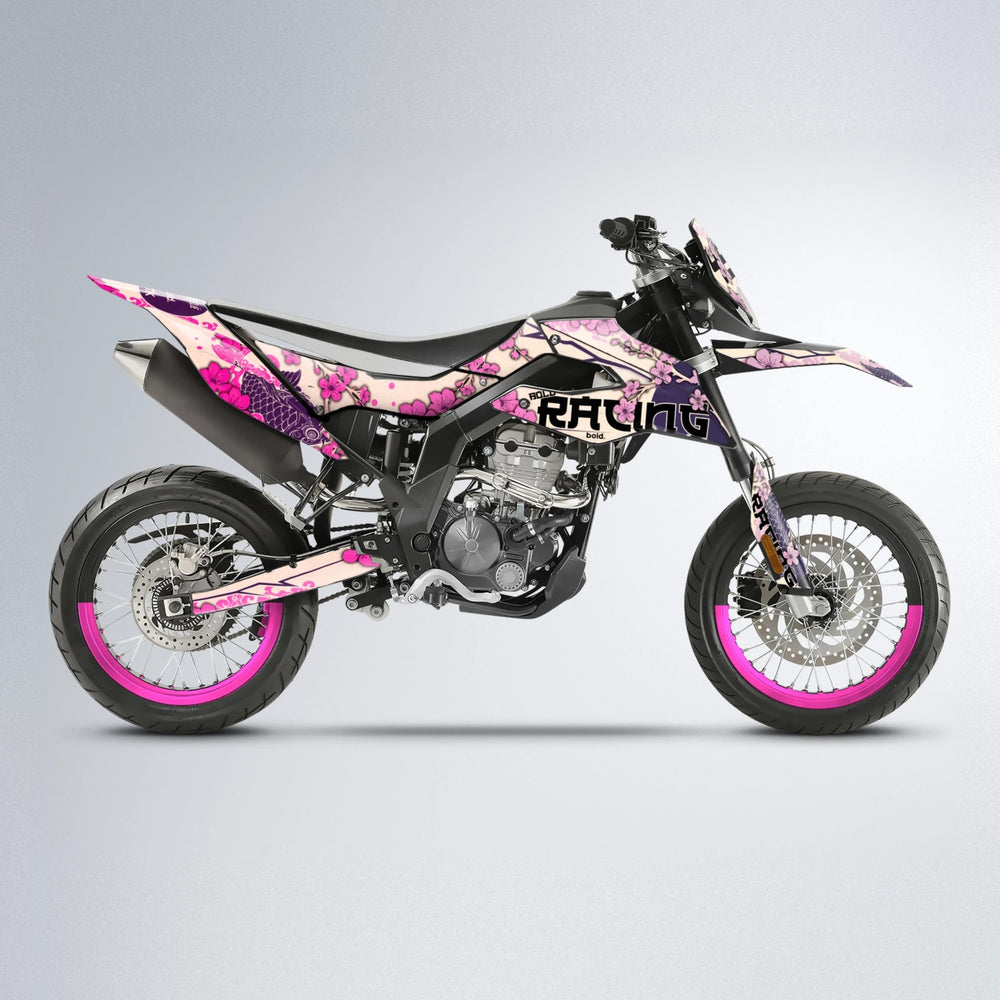 KOI Aprilia SX 125 supermoto graphics kit in Flamingo