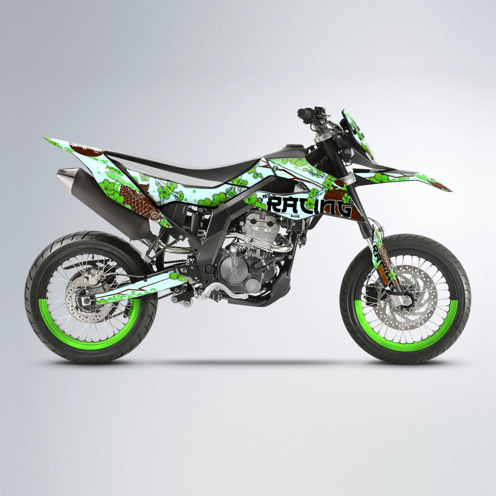 KOI Aprilia SX 125 supermoto graphics kit in Green