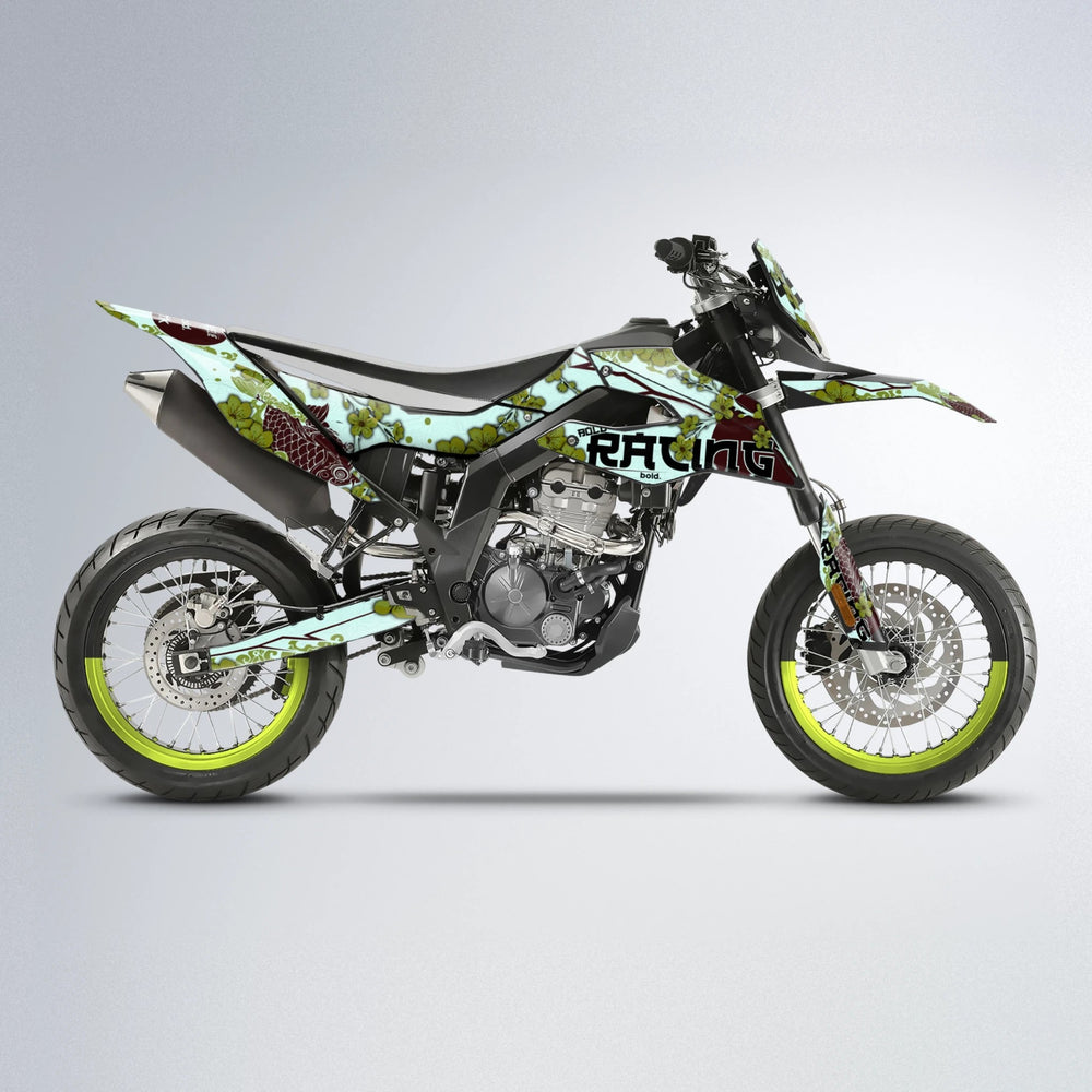 KOI Aprilia SX 125 supermoto graphics kit in Olive
