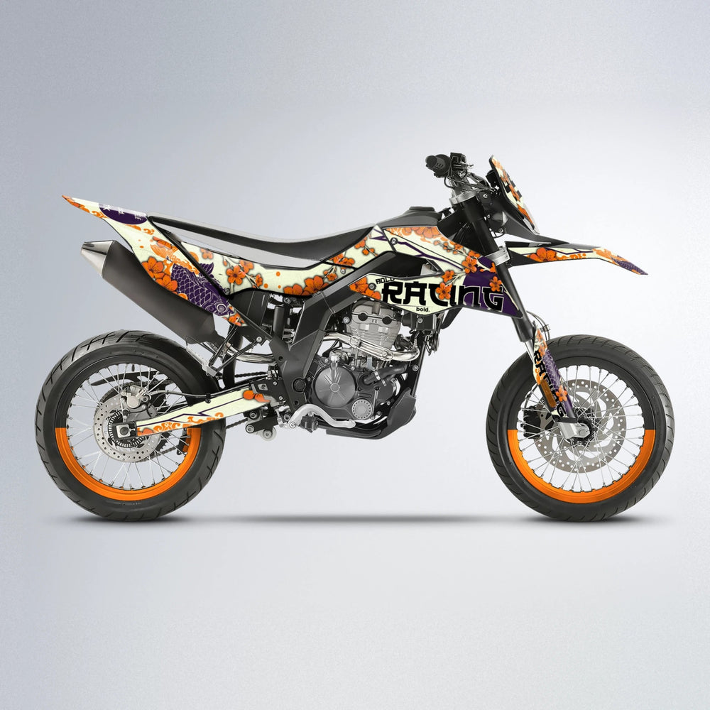 KOI Aprilia SX 125 supermoto graphics kit in Orange