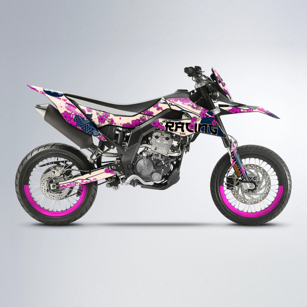 KOI Aprilia SX 125 supermoto graphics kit in Pink