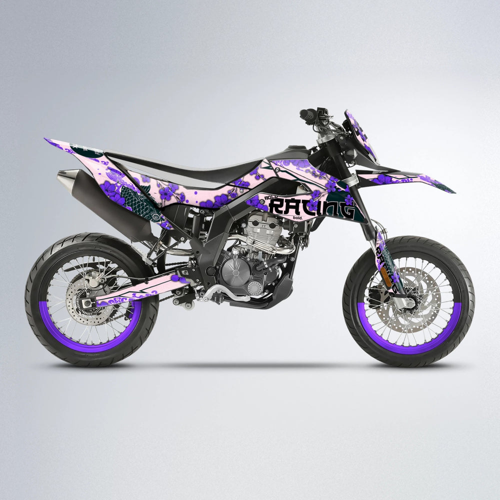 KOI Aprilia SX 125 supermoto graphics kit in Purple