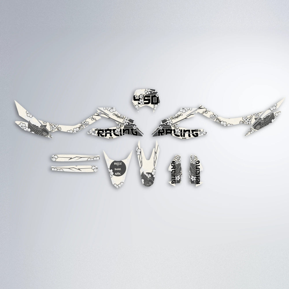 KOI Aprilia SX 125 graphics kit parts layout in White