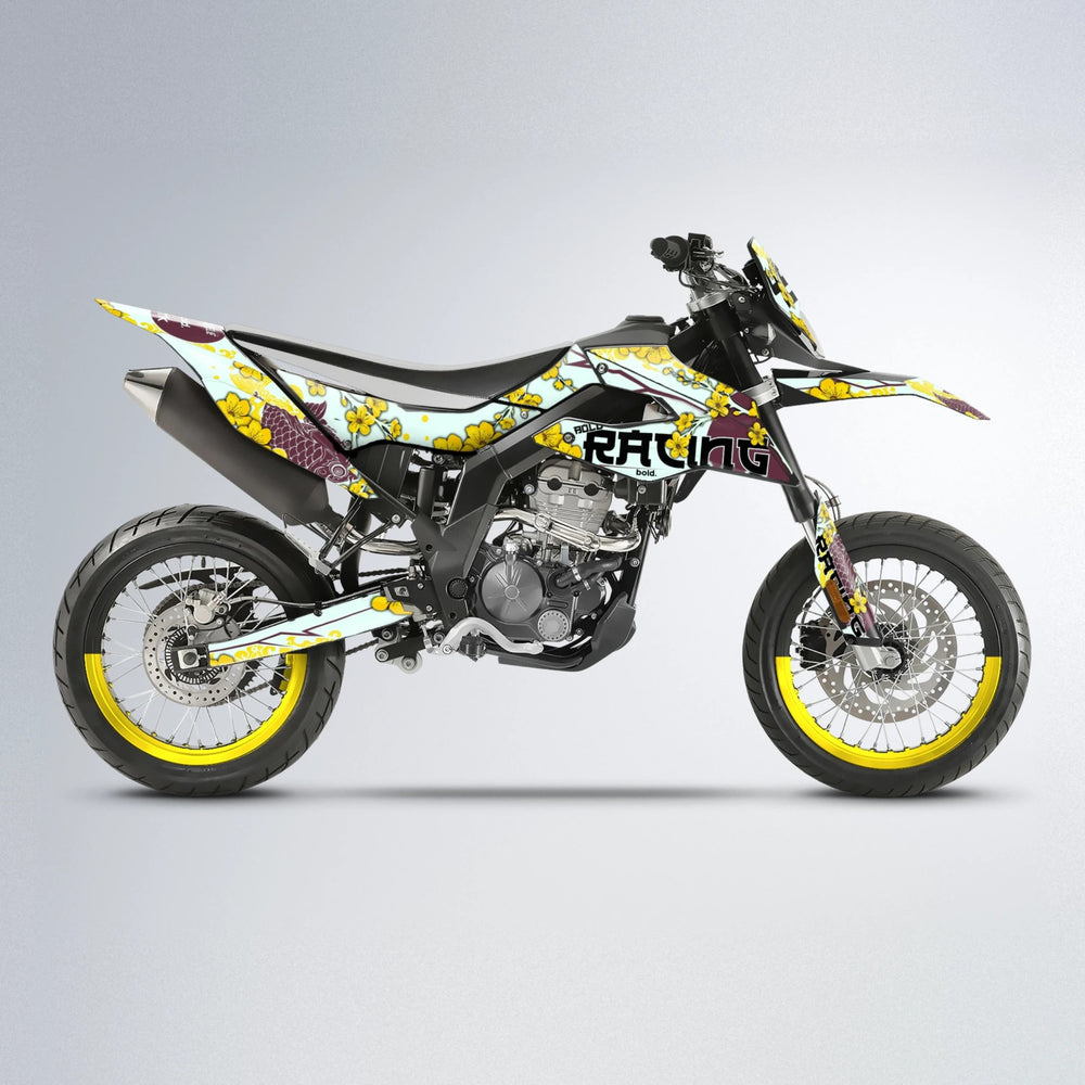 KOI Aprilia SX 125 supermoto graphics kit in Yellow