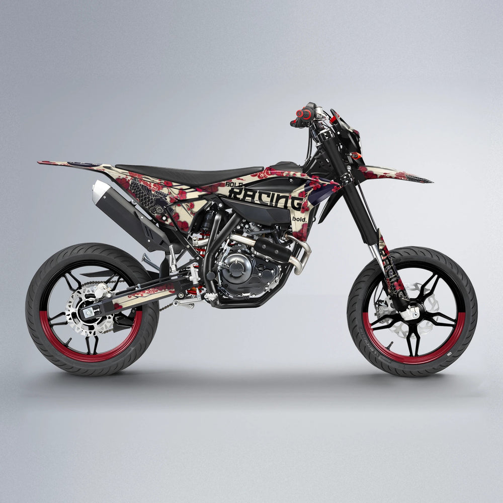 KOI Beta supermoto graphics kit in Black & Red