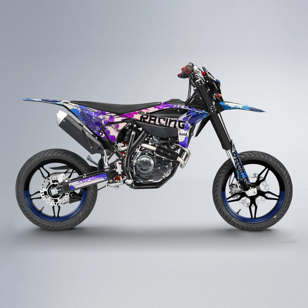 KOI Beta supermoto graphics kit in Blue Purple Fade