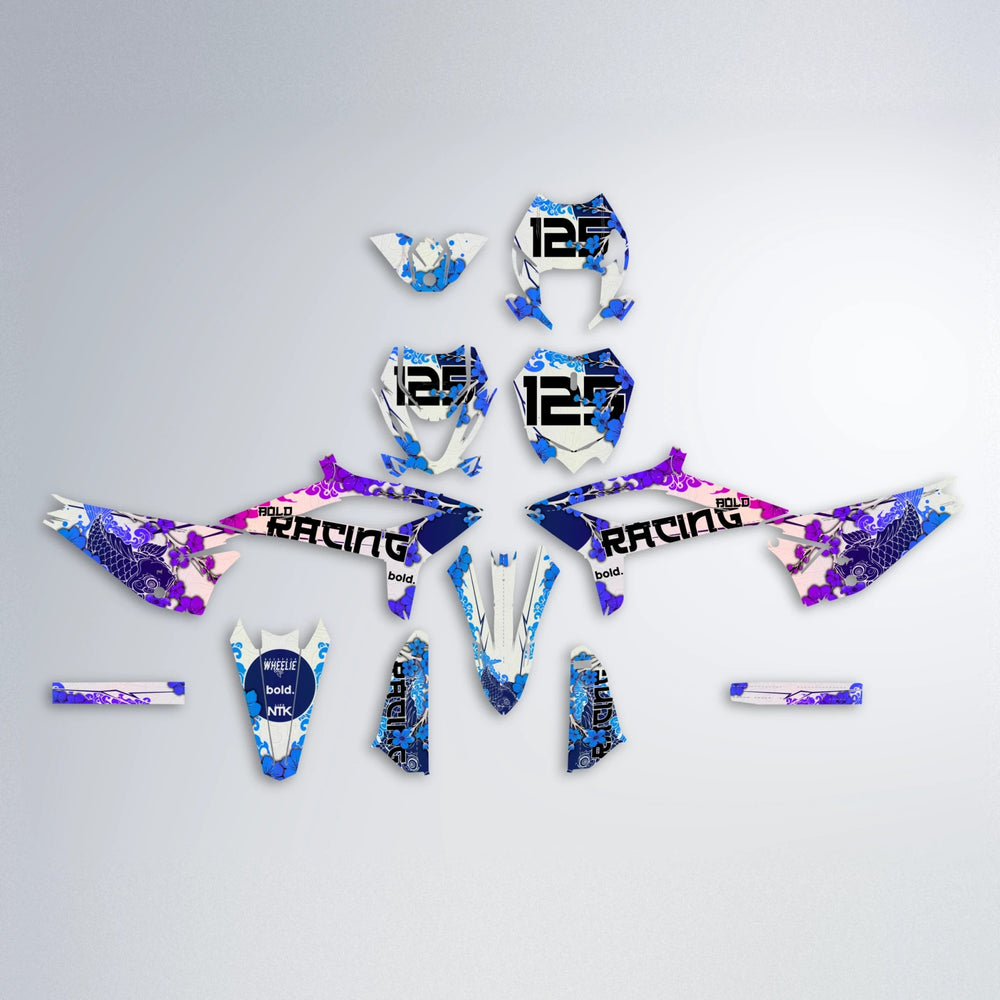 KOI Beta graphics kit parts layout in Blue Purple Fade