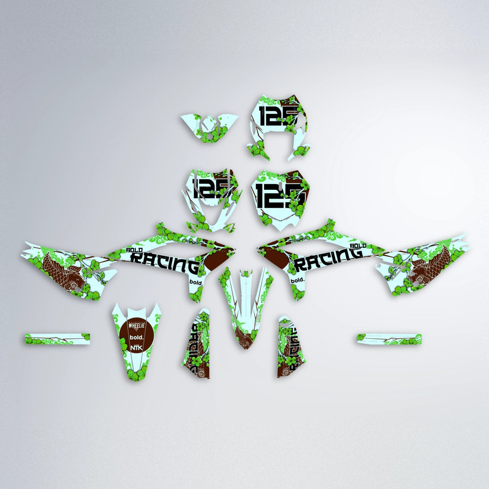 KOI Beta graphics kit parts layout in Green