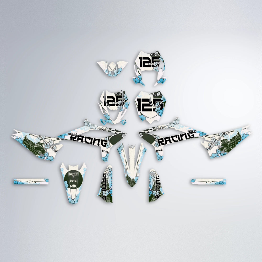 KOI Beta graphics kit parts layout in Light Blue & White