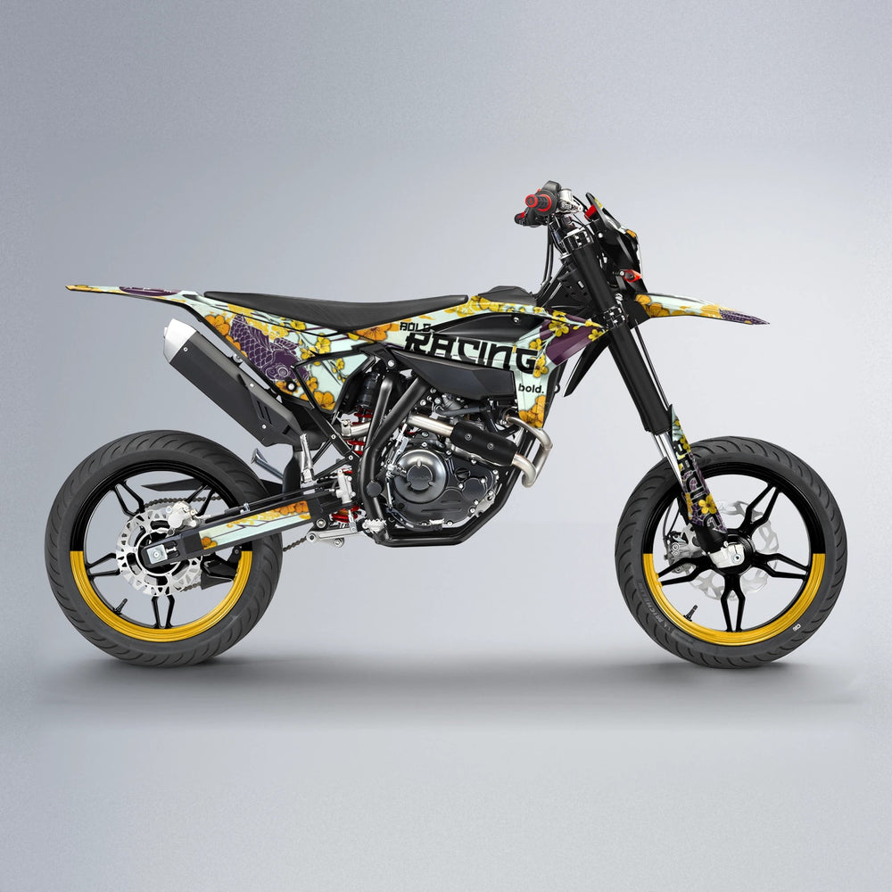 KOI Beta supermoto graphics kit in Orange & Yellow