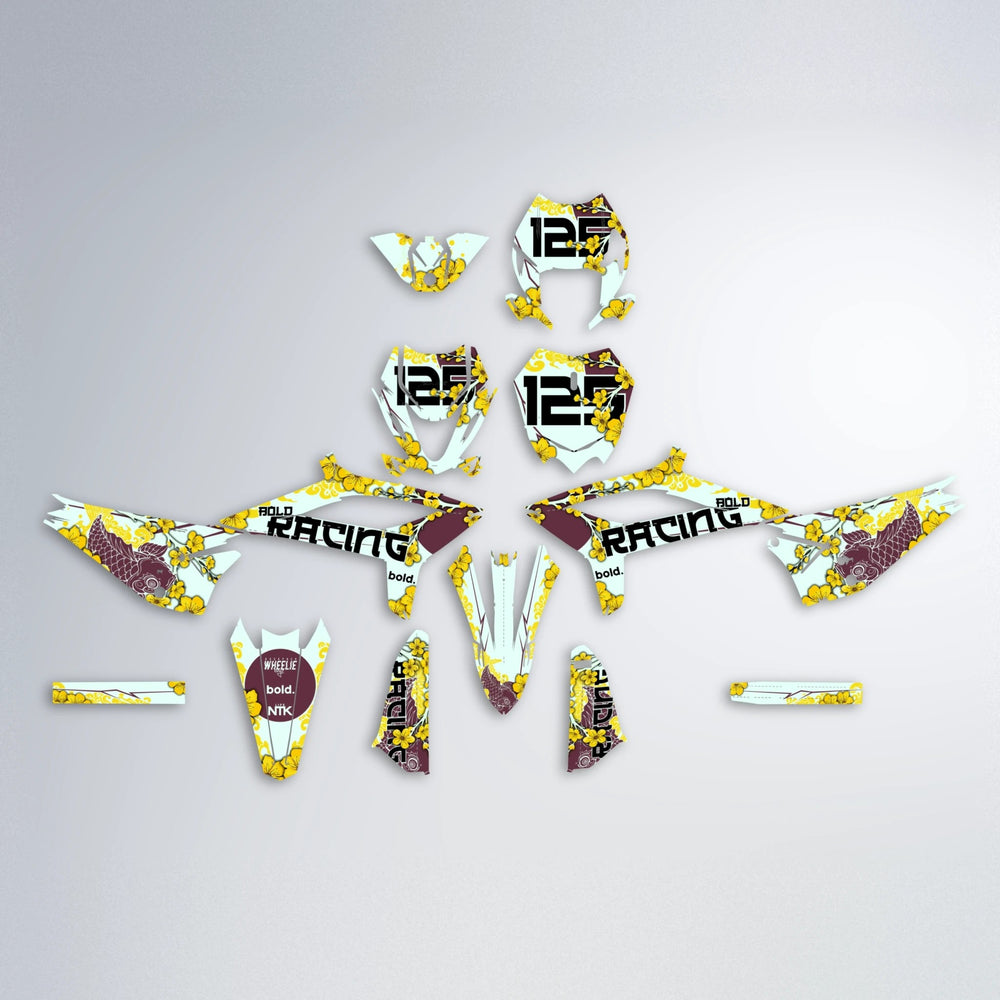 KOI Beta graphics kit parts layout in Yellow