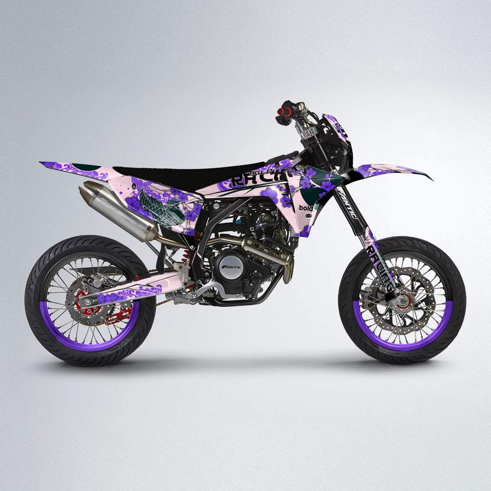 KOI Fantic supermoto graphics kit in Purple