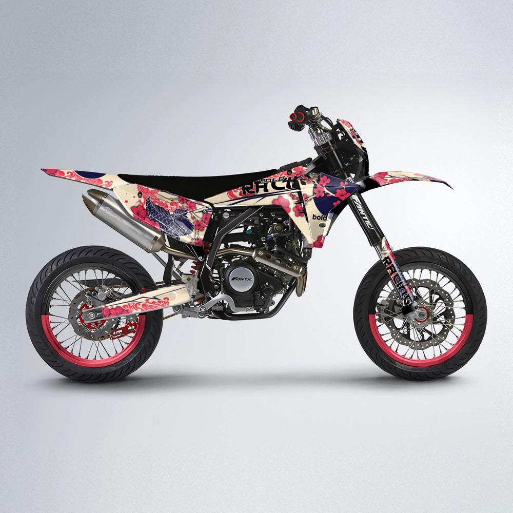 KOI Fantic supermoto graphics kit in Red