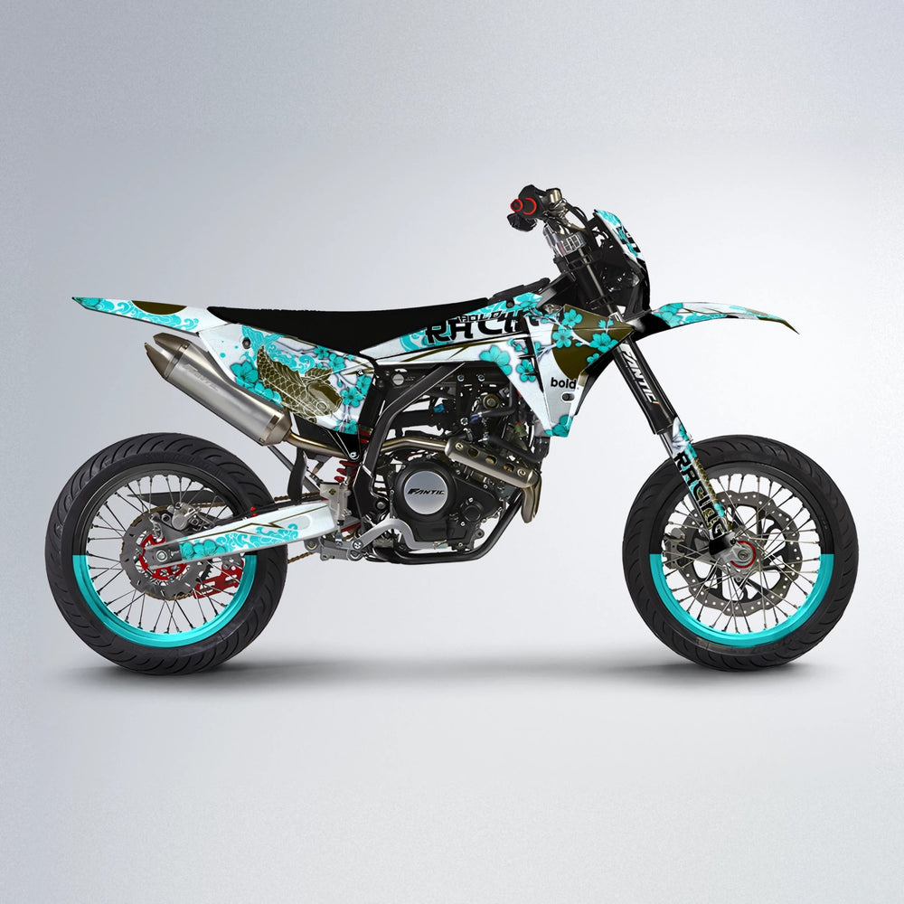 KOI Fantic supermoto graphics kit in Teal