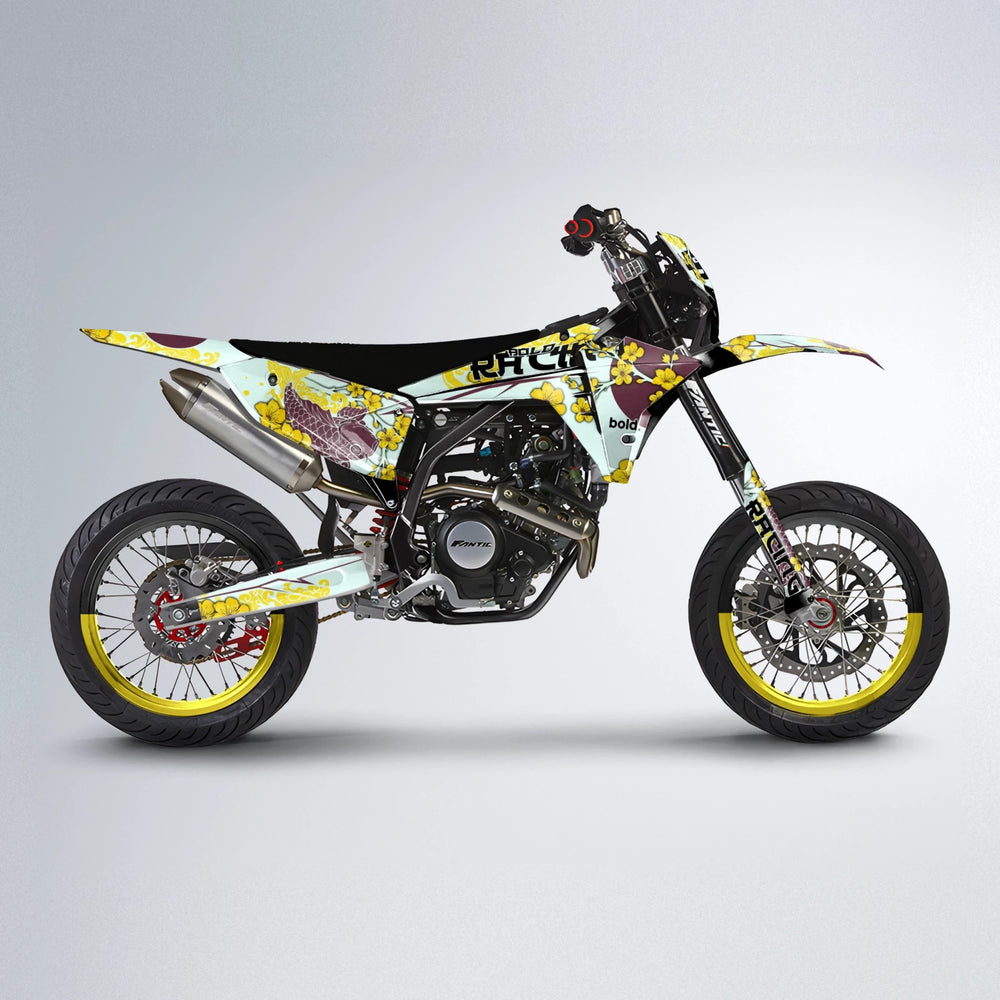 KOI Fantic supermoto graphics kit in Yellow