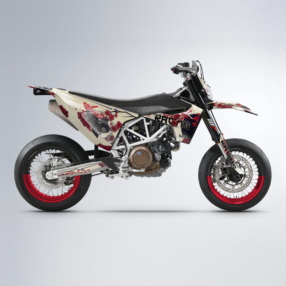 KOI Husqvarna 701 supermoto graphics kit in Black & Red