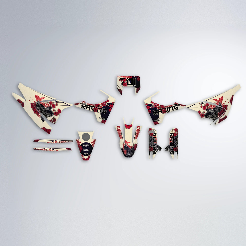 KOI Husqvarna 701 graphics kit parts layout in Black & Red