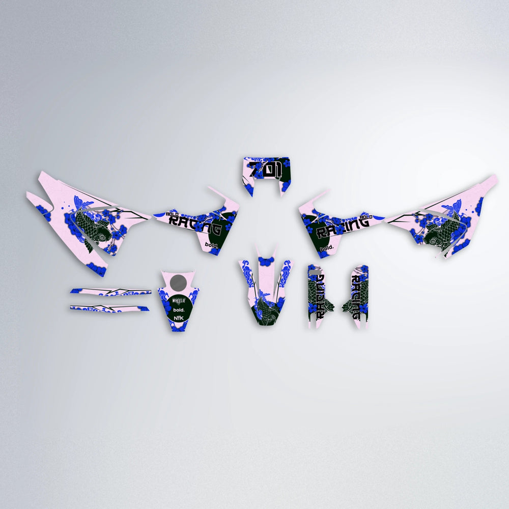 KOI Husqvarna 701 graphics kit parts layout in Blue
