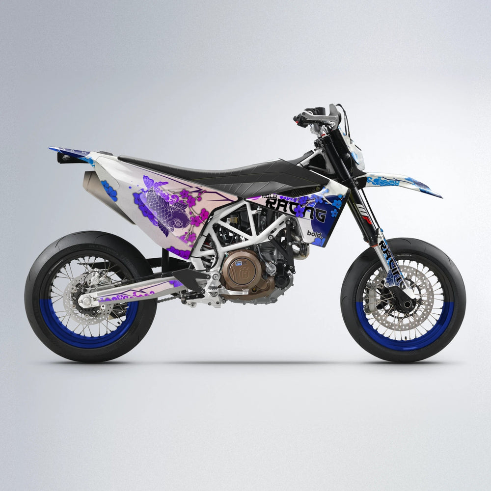 KOI Husqvarna 701 supermoto graphics kit in Blue Purple Fade