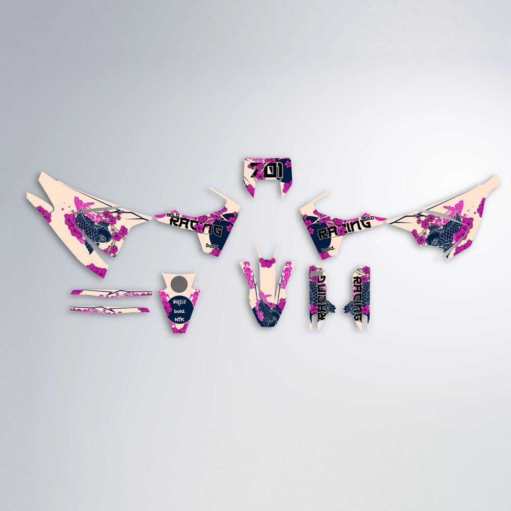 KOI Husqvarna 701 graphics kit parts layout in Pink