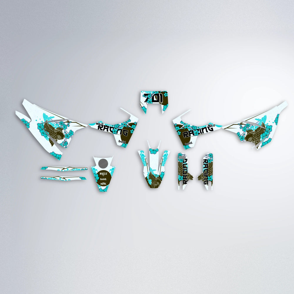 KOI Husqvarna 701 graphics kit parts layout in Teal