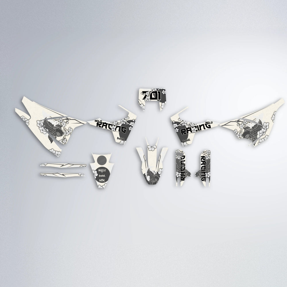 KOI Husqvarna 701 graphics kit parts layout in White
