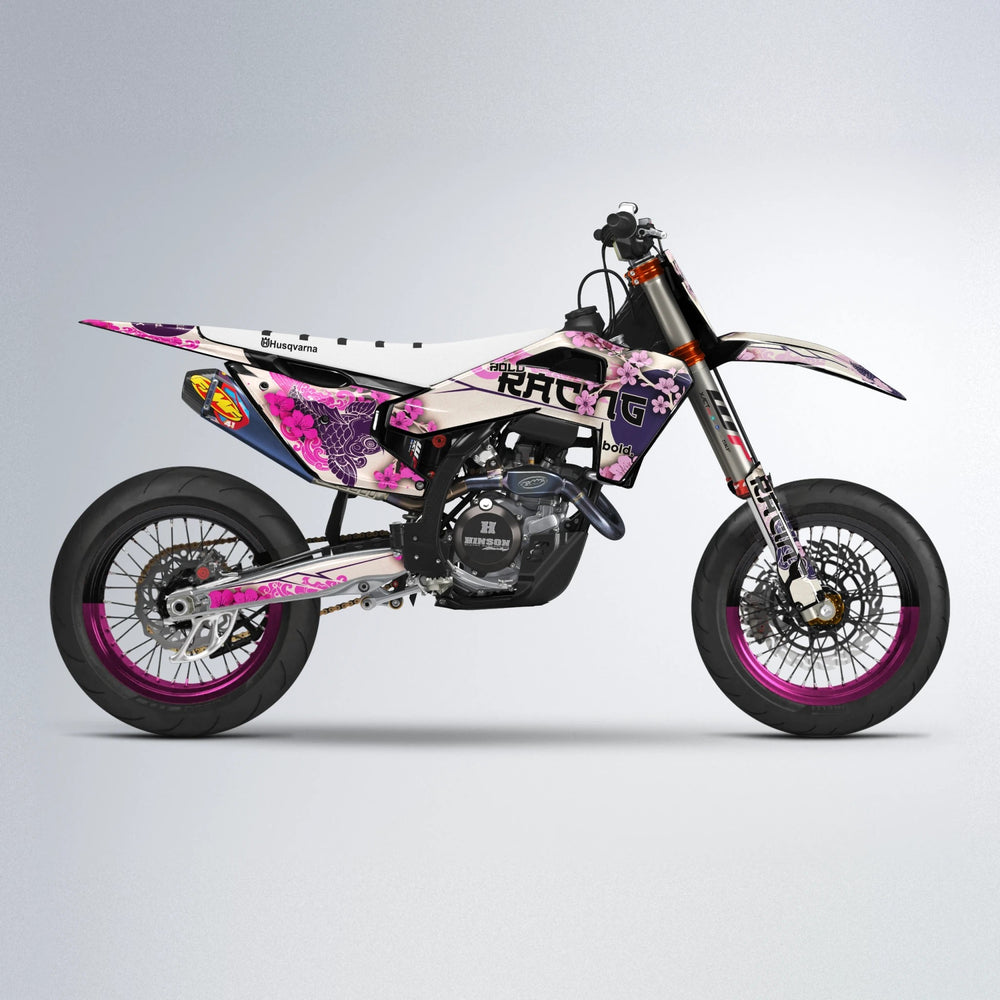 KOI Husqvarna FE/TE supermoto graphics kit in Flamingo