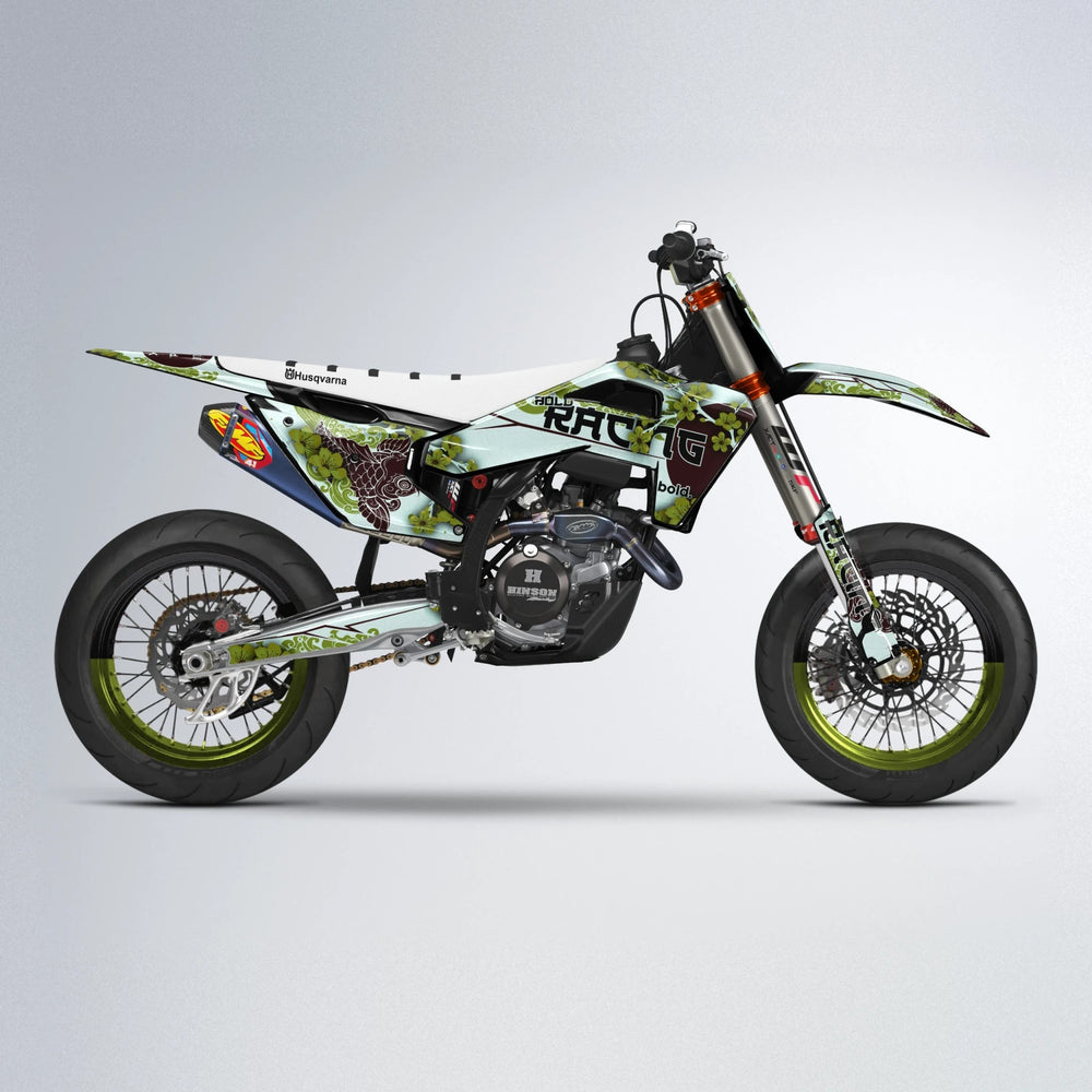 KOI Husqvarna FE/TE supermoto graphics kit in Olive