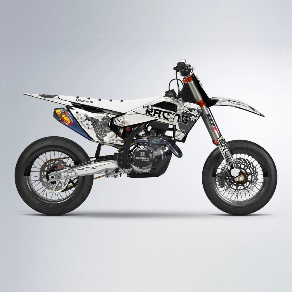 KOI Husqvarna FE/TE supermoto graphics kit in White